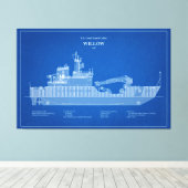 USCGカッターウィローwlb-202 - ABD キャンバスプリント (インサイチュ (ウッドフロア))