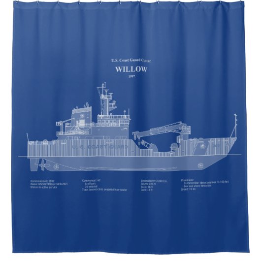 USCGカッターウィローwlb-202 - ABD シャワーカーテン (正面)