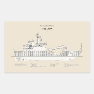USCGカッターウィローWLB-202 - SBD 長方形シール