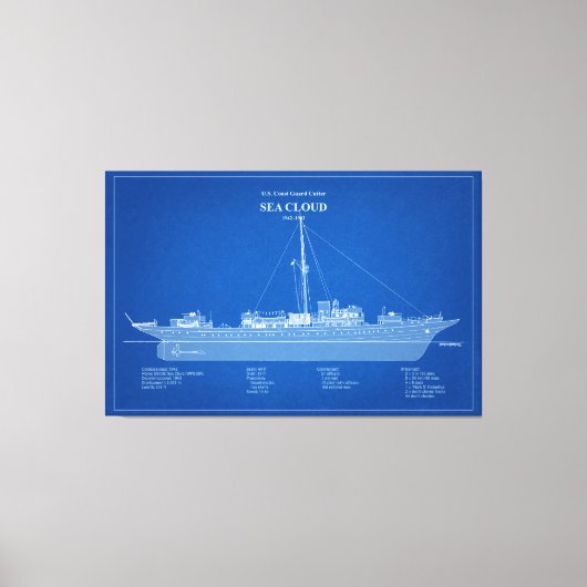 USCGカッターシークラウドwpg-284 - ABD キャンバスプリント (正面)