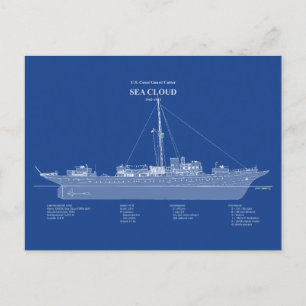 USCGカッターシークラウドwpg-284 - ABD ポストカード