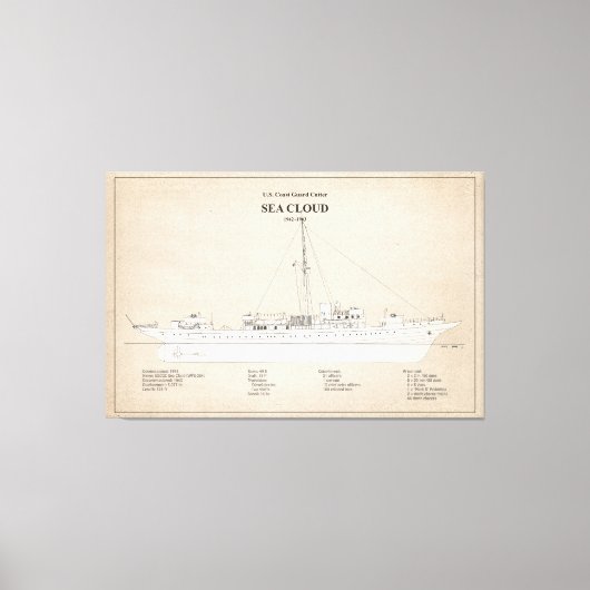 USCGカッターシークラウドwpg-284 - SBD キャンバスプリント (正面)