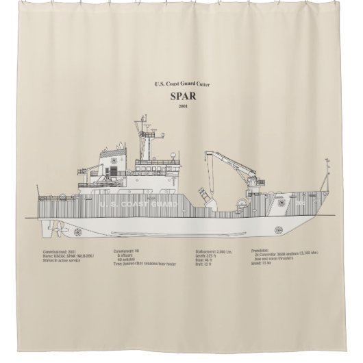 USCGカッタースパーwlb-206 - SBD シャワーカーテン (正面)
