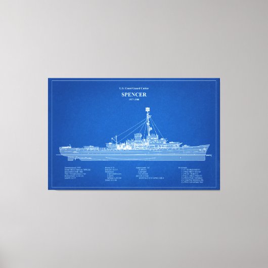 USCGカッタースペンサーwpg-36 - ABD キャンバスプリント (正面)