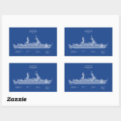 USCGカッターハミルトンホエック–715 - ABD 長方形シール (シート)