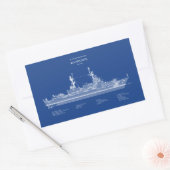 USCGカッターハミルトンホエック–715 - ABD 長方形シール (封筒)