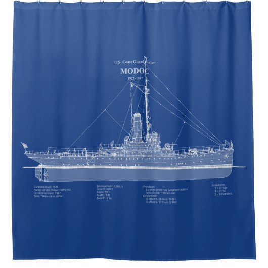 USCGカッターモドックwpg-46 - ABD シャワーカーテン (正面)