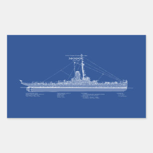 USCGカッターモドックwpg-46 - ABD 長方形シール