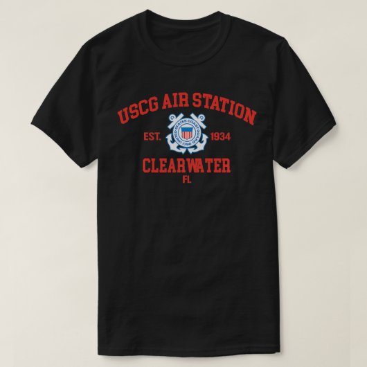 USCGコーストガードエアステーション(CGAS)クリアウォータープル Tシャツ (デザイン正面)