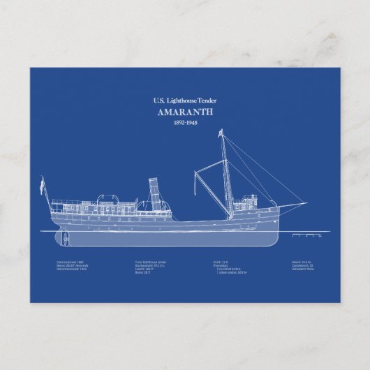 USCGライトハウステンダーアマランス – ABD ポストカード (正面)