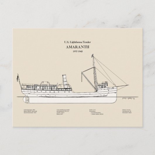USCGライトハウステンダーアマランス – SBD ポストカード (正面)