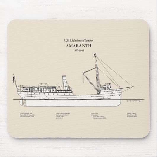 USCGライトハウステンダーアマランス – SBD マウスパッド (正面)