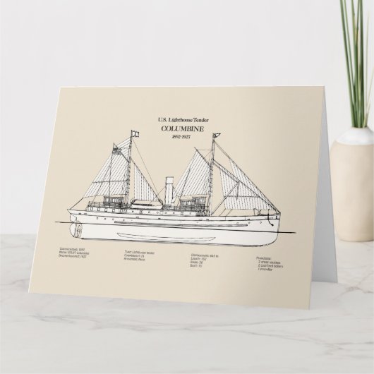 USCGライトハウステンダーオダマキ(植物)- SBD サンキューカード (正面)