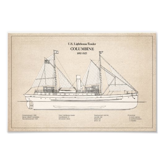 USCGライトハウステンダーオダマキ（植物）- SBD フォトプリント            (正面)