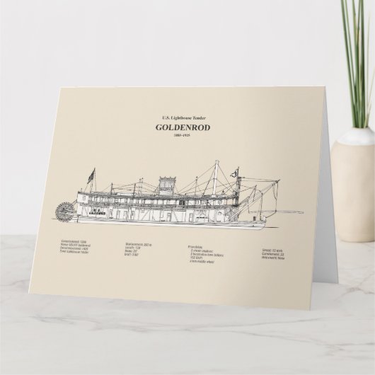 USCGライトハウステンダーゴールデンロッド – SBD サンキューカード (正面)