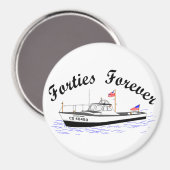 USCG 40足ユーティリティボートラージ# 40450クリップアート マグネット (正面/裏面)