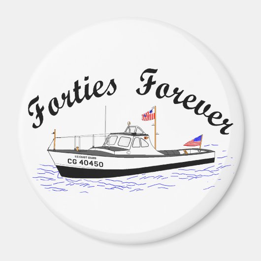 USCG 40足ユーティリティボートラージ# 40450クリップアート マグネット (正面)
