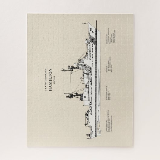 USCG Cutter Hamilton whec-715 - SBD ジグソーパズル (縦)
