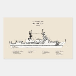 USCG Cutter Hamilton whec-715 - SBD 長方形シール