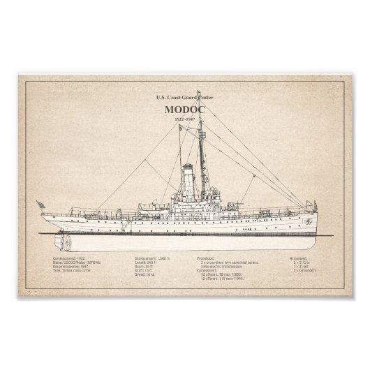 USCG Cutter Modoc wpg-46 - SBD フォトプリント (正面)