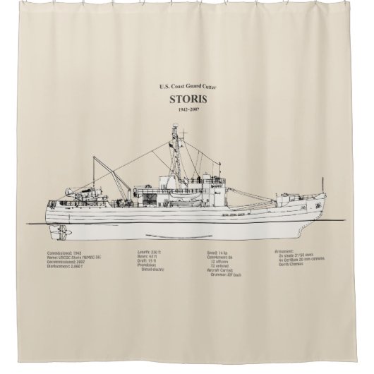 USCG Cutter Storis wmec-38 - SBD シャワーカーテン (正面)