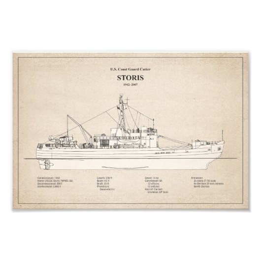 USCG Cutter Storis wmec-38 - SBD フォトプリント (正面)