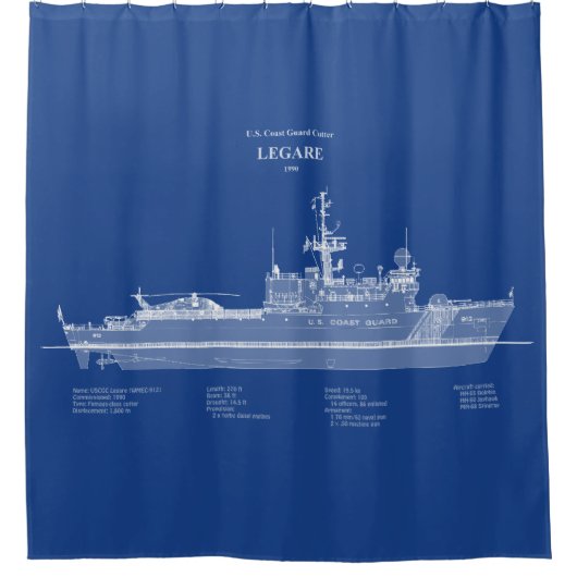 USCG Legare wmec-912 - ABD シャワーカーテン (正面)