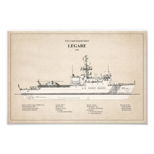 USCG Legare wmec-912 - SBD フォトプリント (正面)