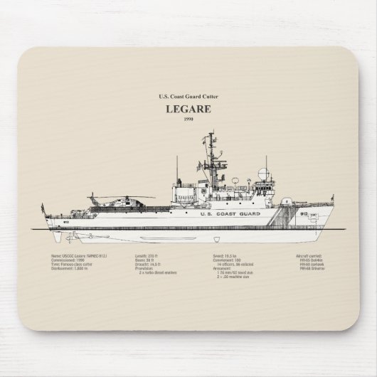 USCG Legare wmec-912 - SBD マウスパッド (正面)