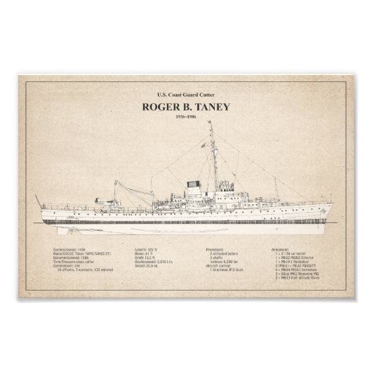 USCG Roger B. Taney whec-37 - SBD フォトプリント (正面)