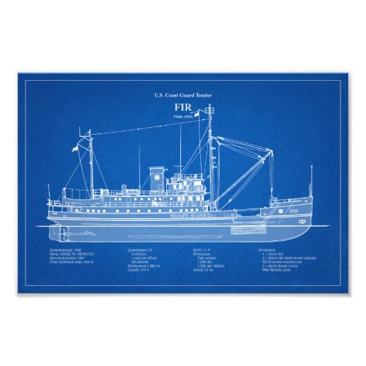 USCG Tender Fir wlm-212 - ABD フォトプリント (正面)