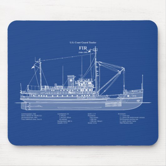 USCG Tender Fir wlm-212 - ABD マウスパッド (正面)