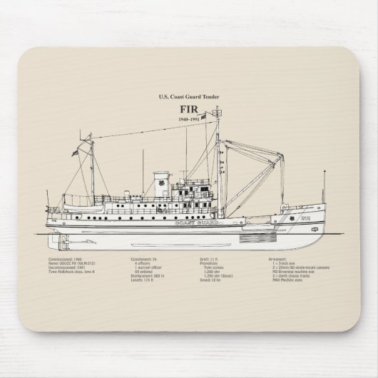 USCG Tender Fir wlm-212 - SBD マウスパッド (正面)