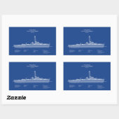USCG USSアルバカーキPF-7 - ABD 長方形シール (シート)