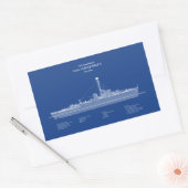 USCG USSアルバカーキPF-7 - ABD 長方形シール (封筒)