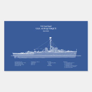 USCG USS アルバカーキ PF-7 – ABD 長方形シール