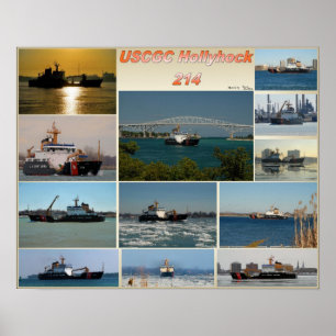 USCGCのカッターのHollyhock WLB-214 ポスター
