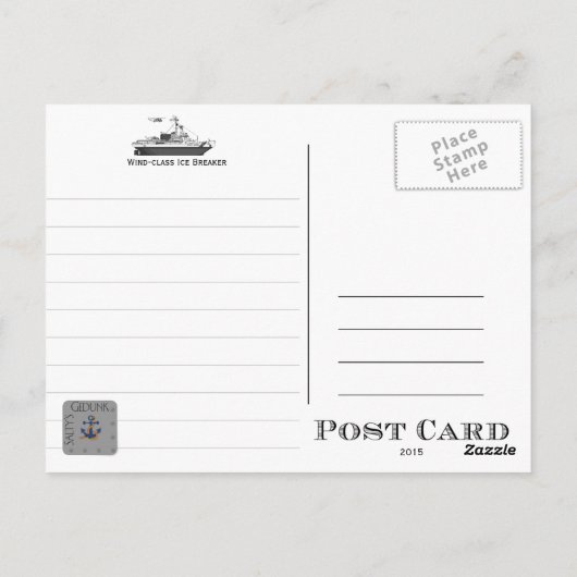 USCGCバートンアイランドWAGB-283アイスブレーカー ポストカード (裏面)