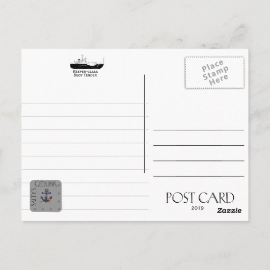 USCGCフランクがWLM-557ブイ・テンダーを引き上げた ポストカード (裏面)