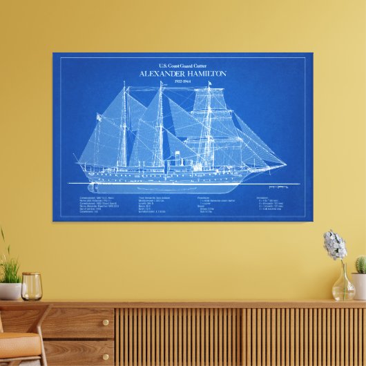 USCGC Alexander Hamilton wix-272 - ABD キャンバスプリント (インサイチュ (リビング))
