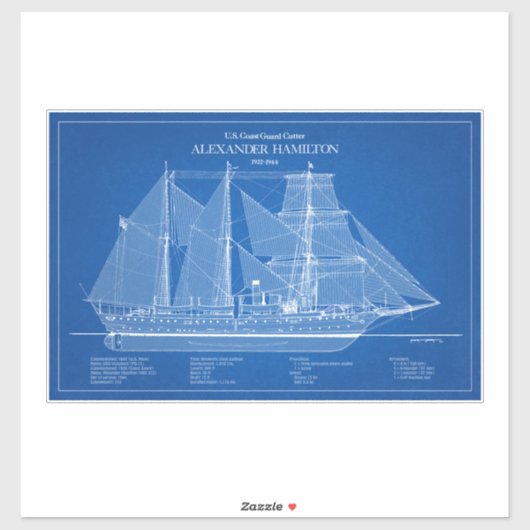 USCGC Alexander Hamilton wix-272 - ABD シール (シート)