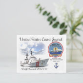USCGC BOUTWELL WHEC-719カッター ポストカード (スタンド正面)