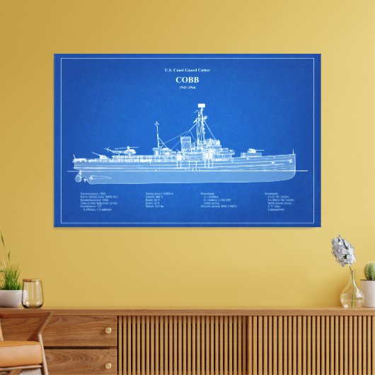 USCGC Cobb wpg-181 - ABD キャンバスプリント (インサイチュ (リビング))