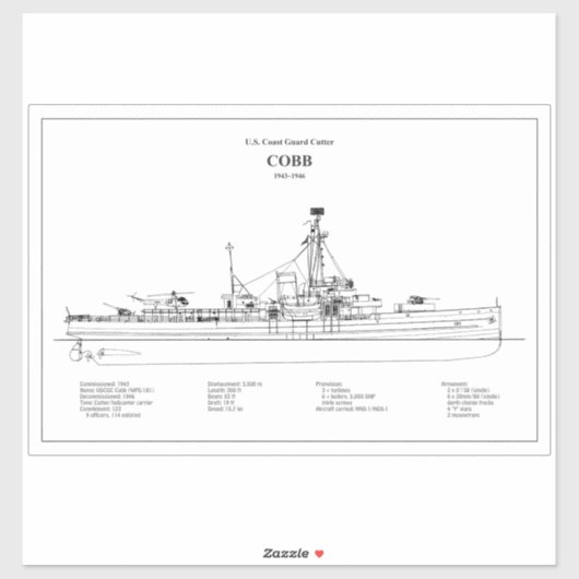 USCGC Cobb wpg-181 - BD シール (シート)