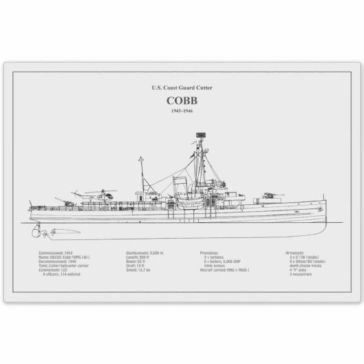 USCGC Cobb wpg-181 - BD シール (正面)