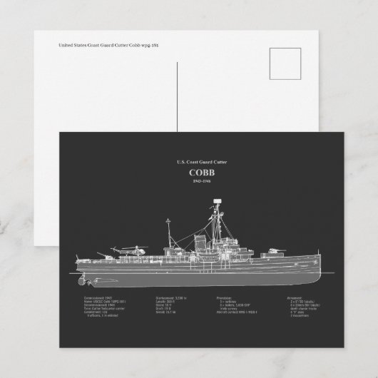 USCGC Cobb wpg-181 - PD ポストカード (正面/裏面)