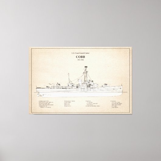 USCGC Cobb wpg-181 - SBD キャンバスプリント (正面)