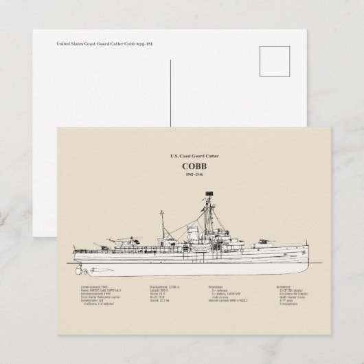USCGC Cobb wpg-181 - SBD ポストカード (正面/裏面)