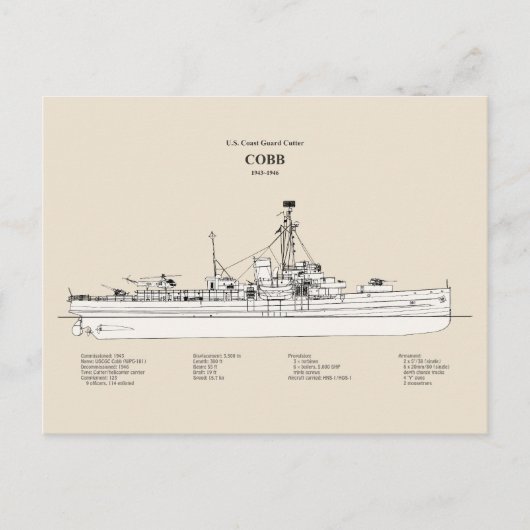USCGC Cobb wpg-181 - SBD ポストカード (正面)