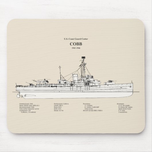 USCGC Cobb wpg-181 - SBD マウスパッド (正面)